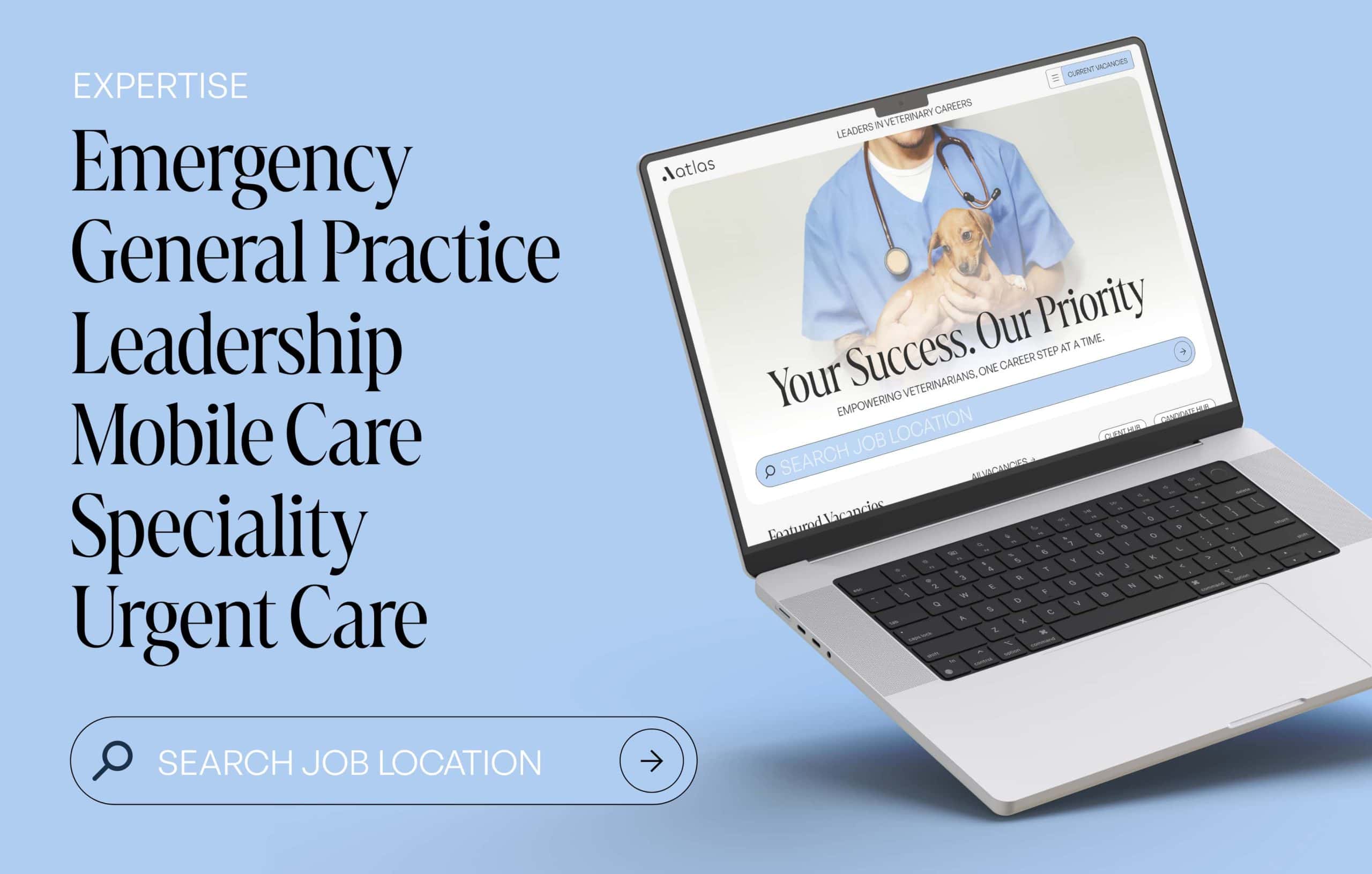 The Atlas Consultancy Group website shown on a MacBook