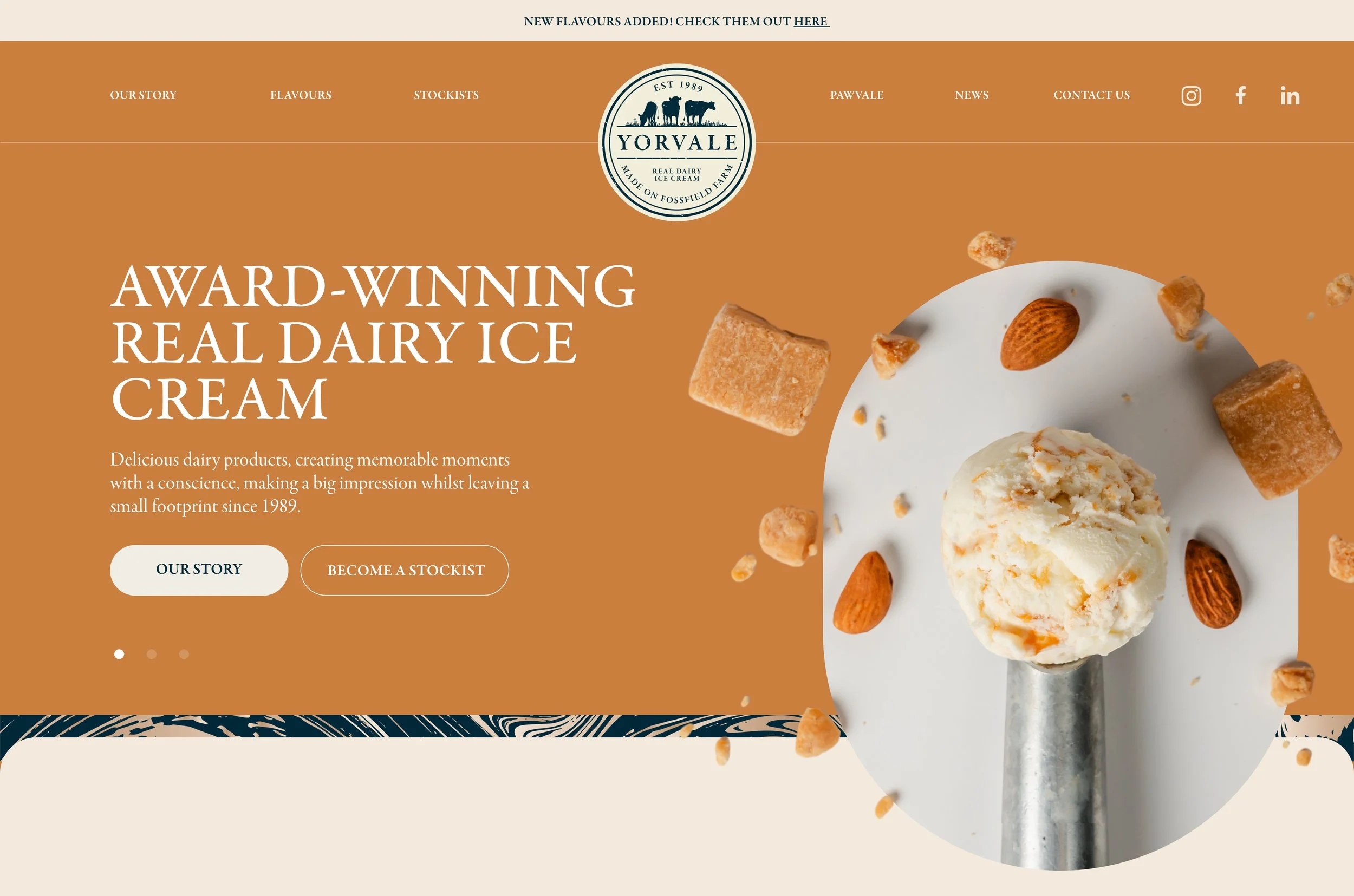 The Yorvale website colour system adapting to another flavour