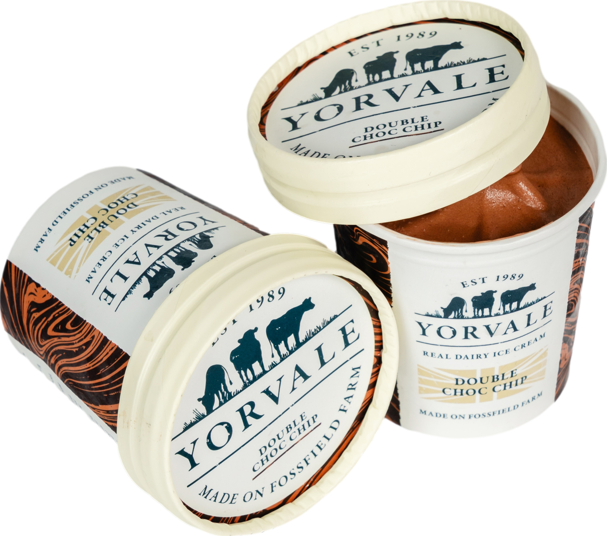 A Yorvale double chocolate ice cream tub